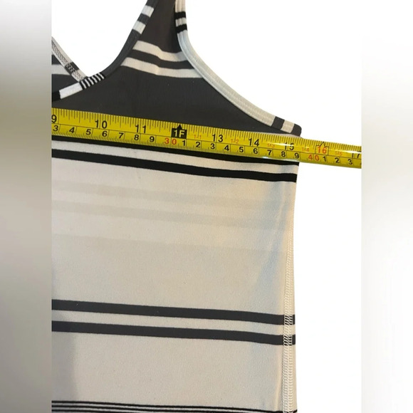 Lululemon Cool Racerback Tank Top Black White Striped Running Train Y2k - Picture 4 of 5
